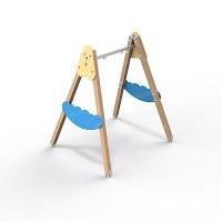 Качели на деревянных стойках "Большие" одноместные для детей от 3-х до 12 лет	